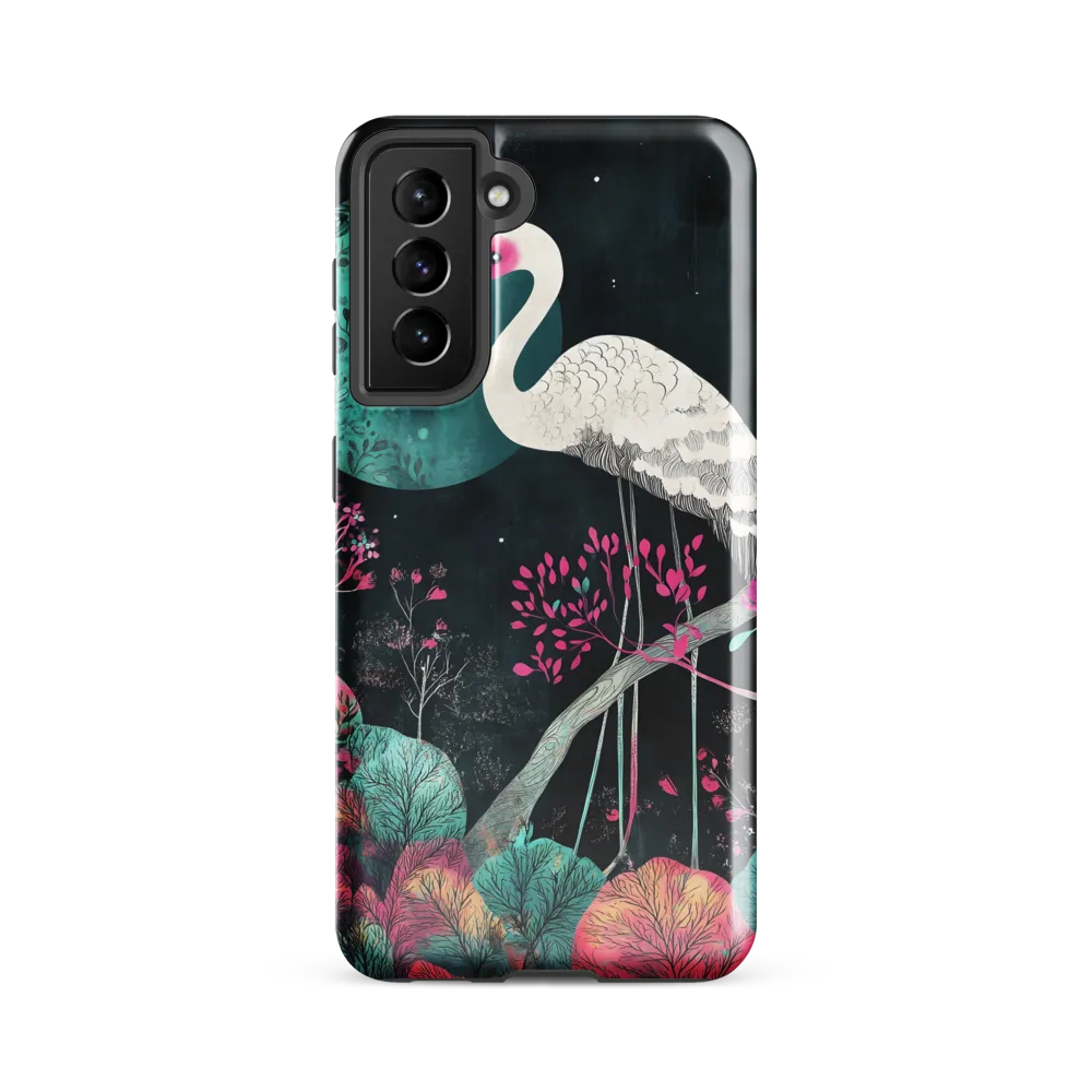 Ethereal Presence: Heron in a Floral Dreamscape
