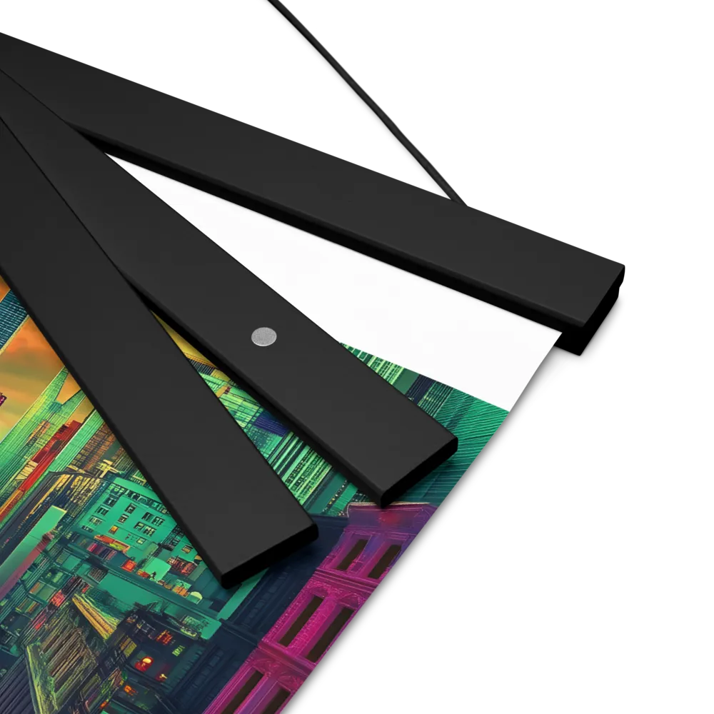 Urban Surrealism: Neon Dreams | Poster With Black Wood Hanger | 8″×10″