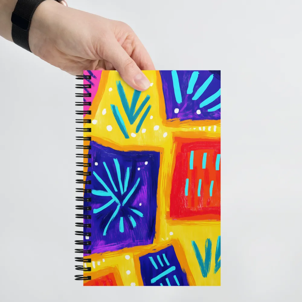 Vibrant Geometric Expressions | Spiral Notebook