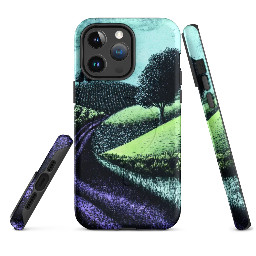 Winding Serenity: A Modern Landscape | Phone Case |  14 Pro Max | MagSafe® Tough Case | Matte