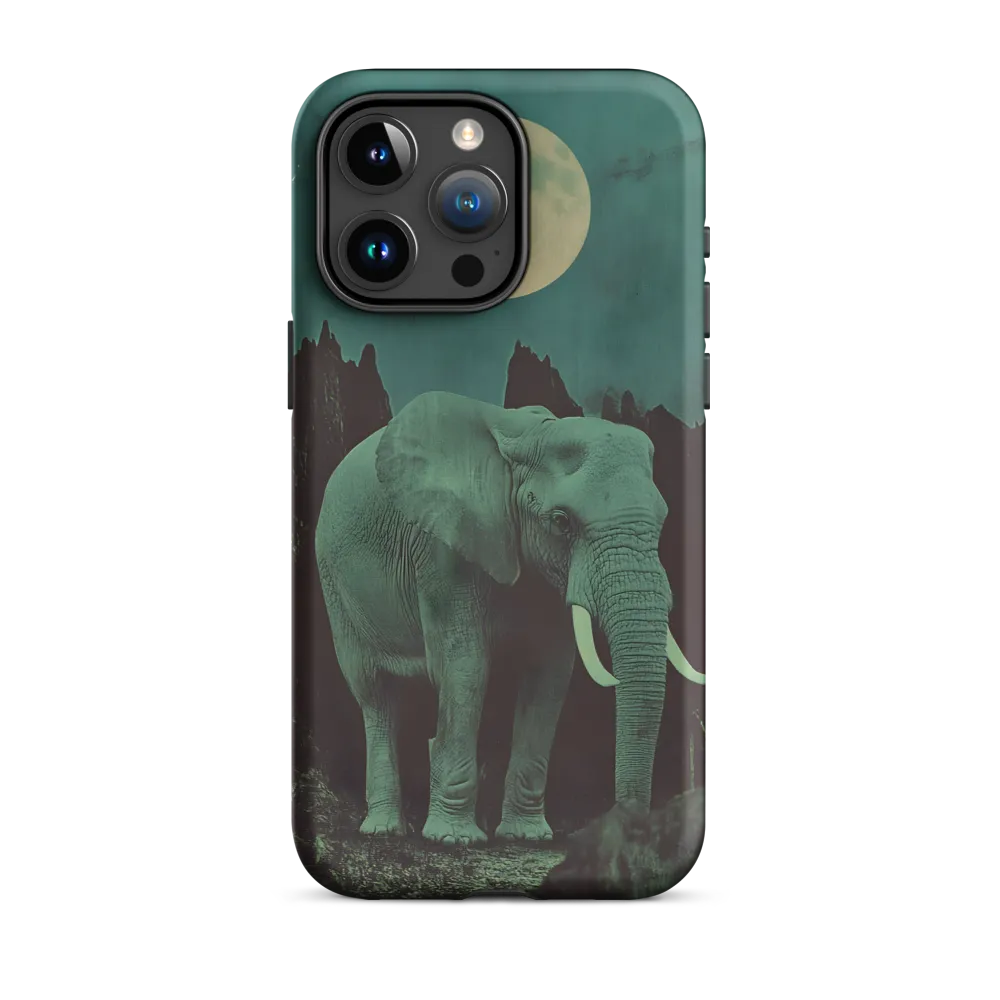 Ethereal Presence: Elephant Under a Full Moon