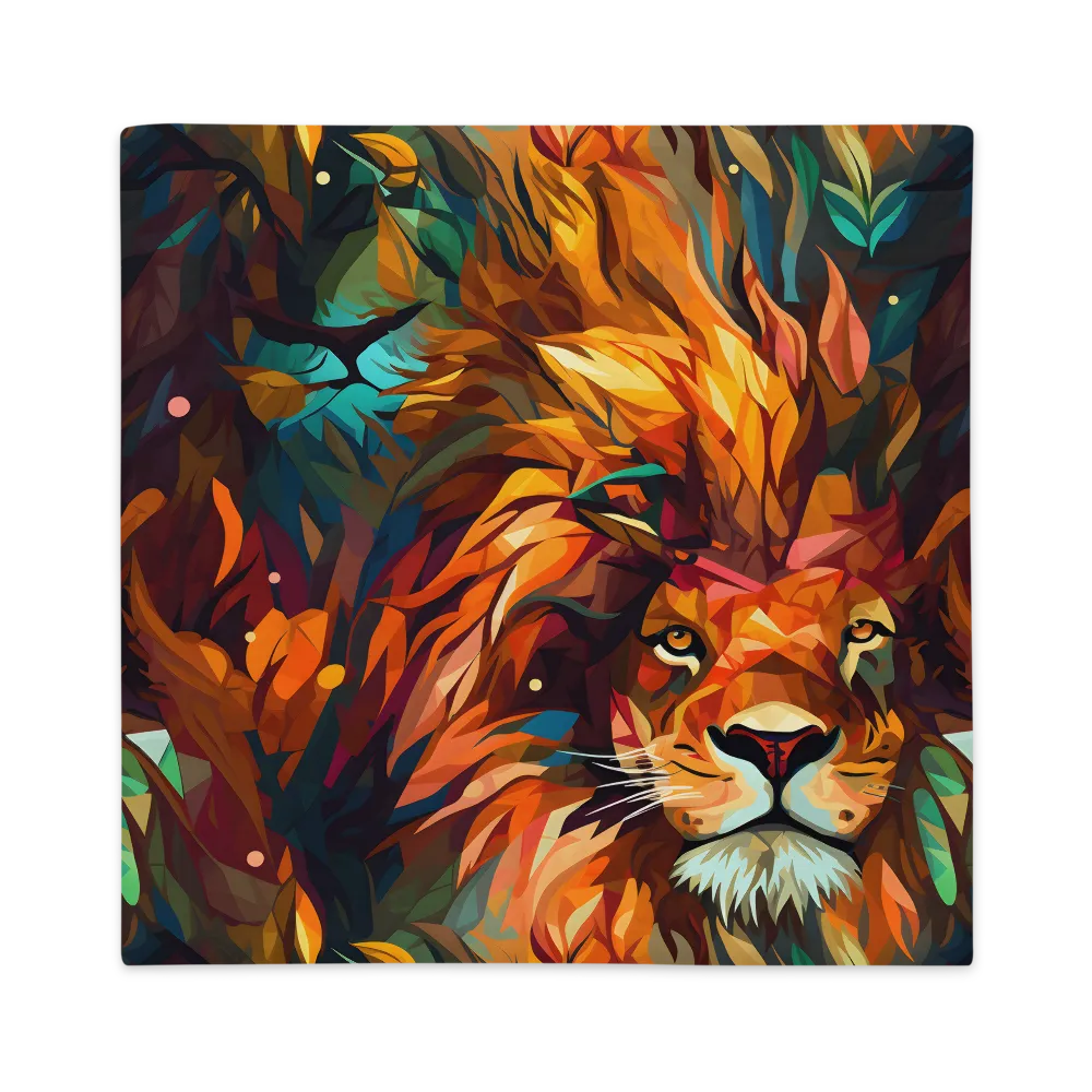 Majestic Gaze: The Polygonal Lion