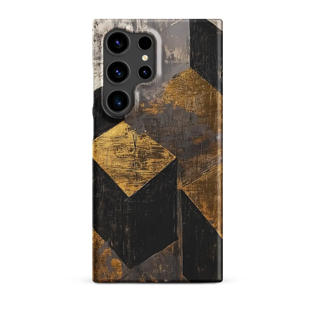 Geometric Harmony in Gold and Black | Phone Case |  S24 Ultra | Snap Case | Matte