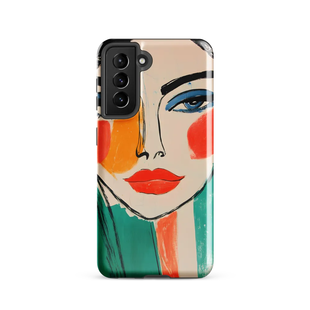 Vivid Portrait of a Modern Muse | Phone Case |  S21 | Tough Case | Glossy