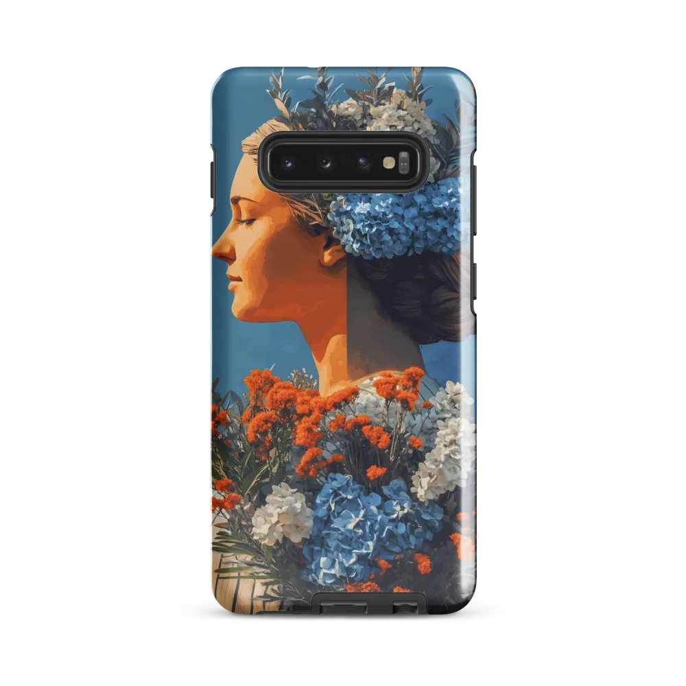 Floral Reverie: A Portrait of Serenity | Phone Case |  S10 Plus | Tough Case | Glossy