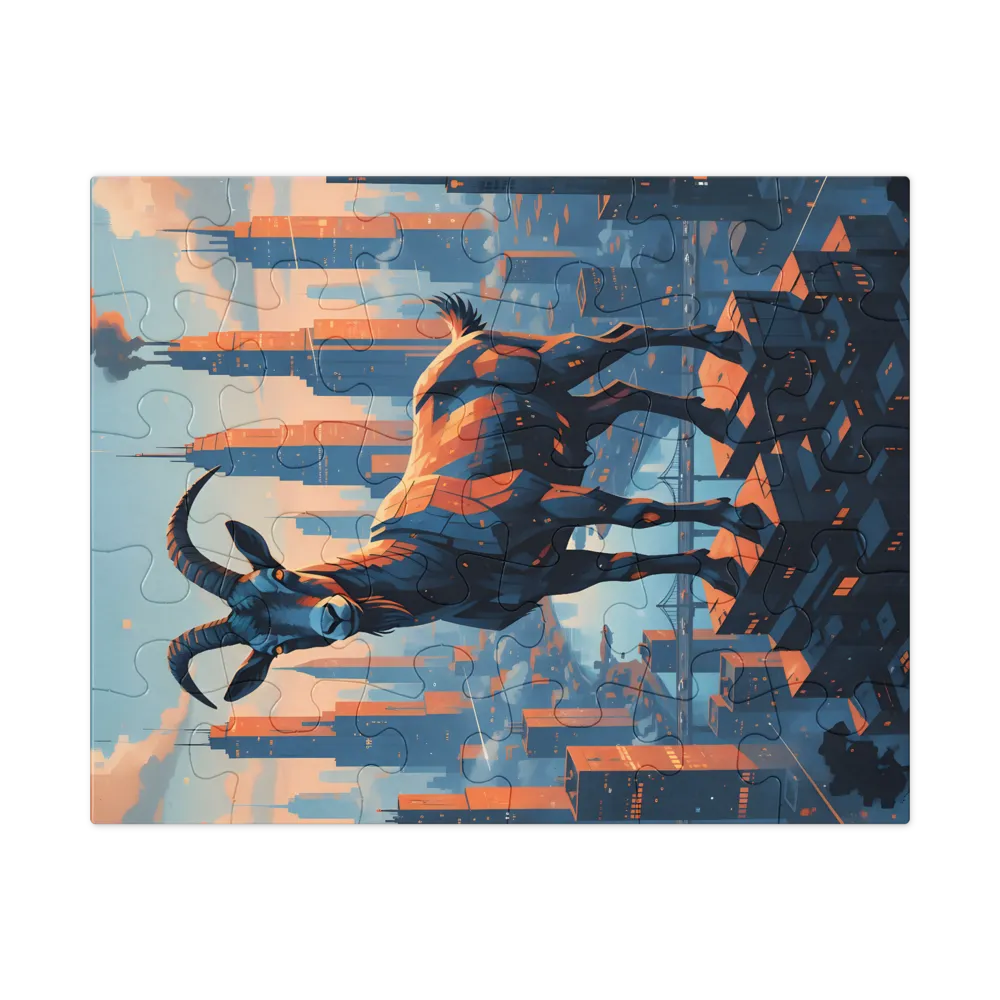 Skyline Goat 
 Jigsaw Puzzle in Tin Box