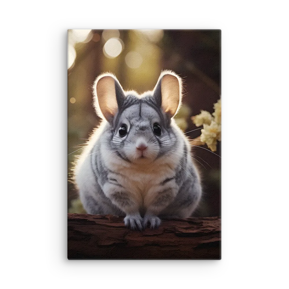 Curious Chinchilla in the Forest | Thin Canvas | 12″×18″