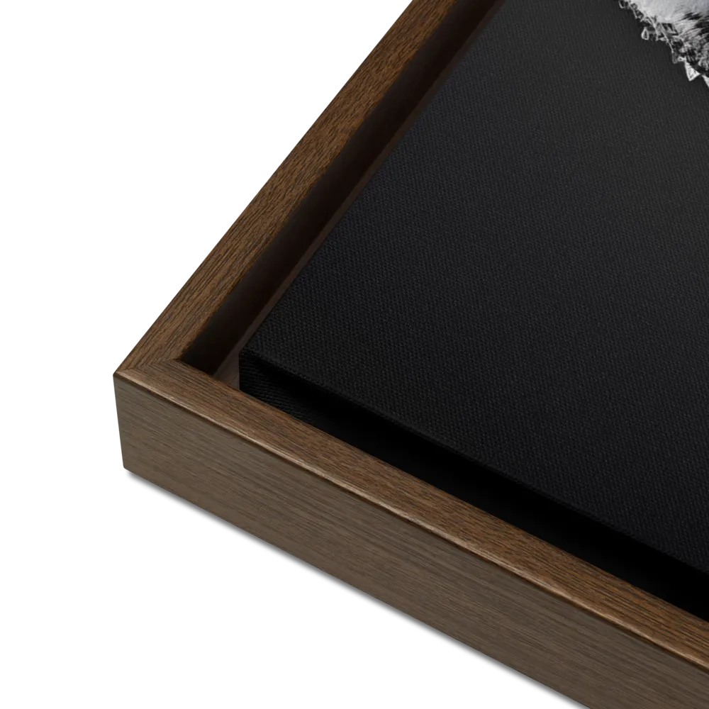 Majestic Penguin Portrait | Canvas with Brown Frame | 24″×36″