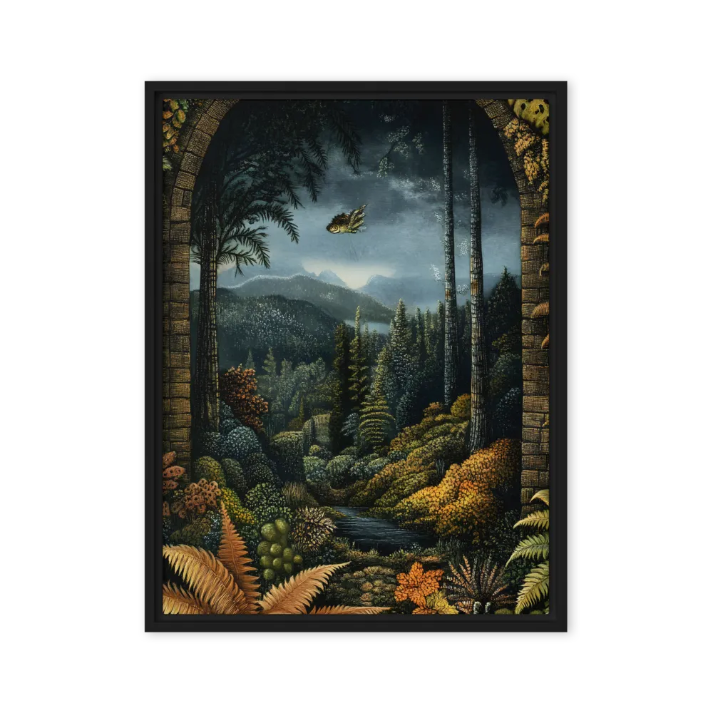 Whispers of the Enchanted Forest | Canvas with Black Frame | 24″×32″