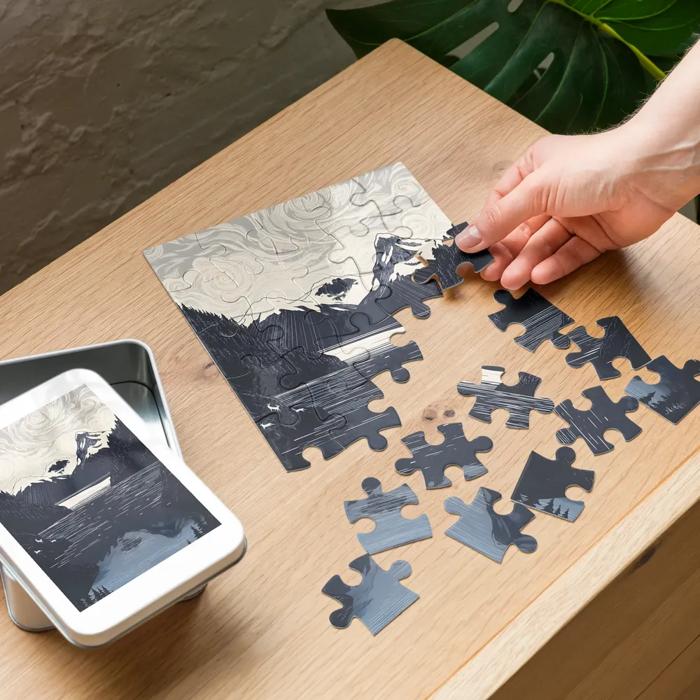 Alpine Reflection 
 Jigsaw Puzzle in Tin Box