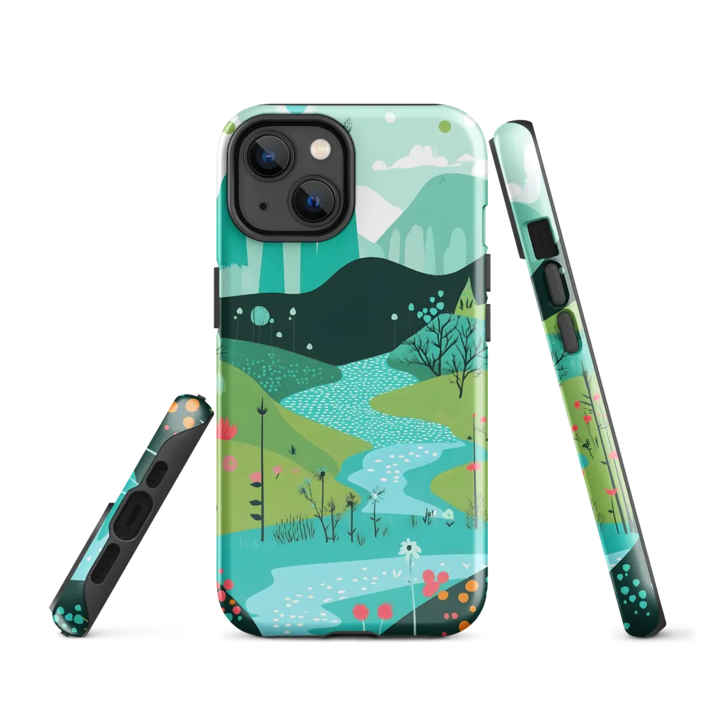 Whimsical River in a Lush Landscape