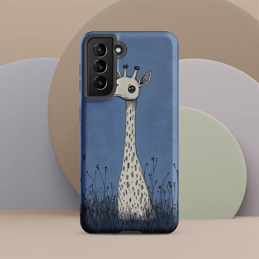 Whimsical Giraffe in Blue
