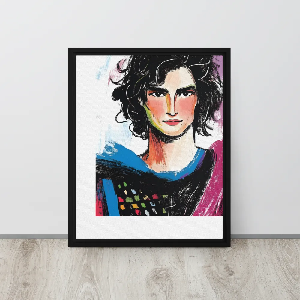 Vibrant Portrait of Youth | Canvas with Black Frame | 16″×20″