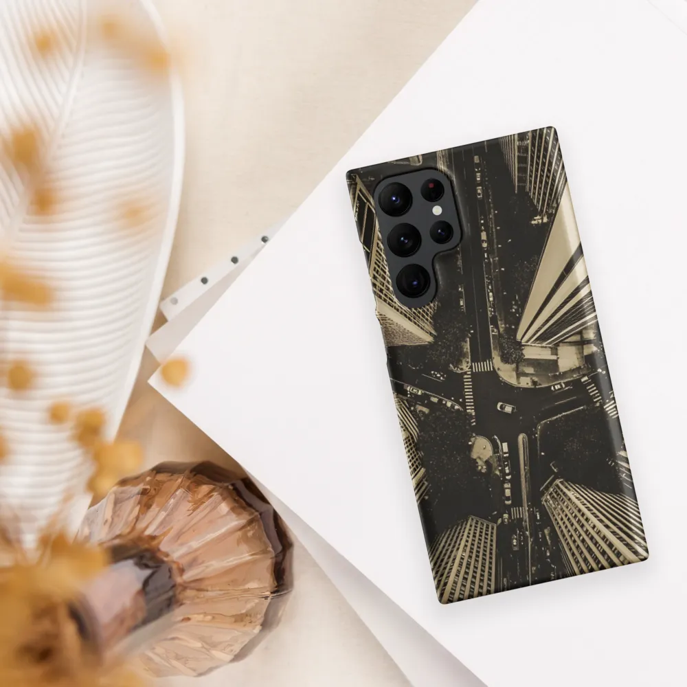 Urban Symphony: Aerial Perspective of City Life | Phone Case |  S22 Ultra | Snap Case | Matte