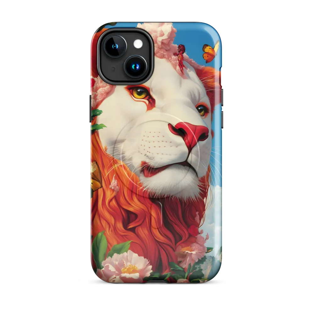 Majestic Lion Amidst Floral Splendor