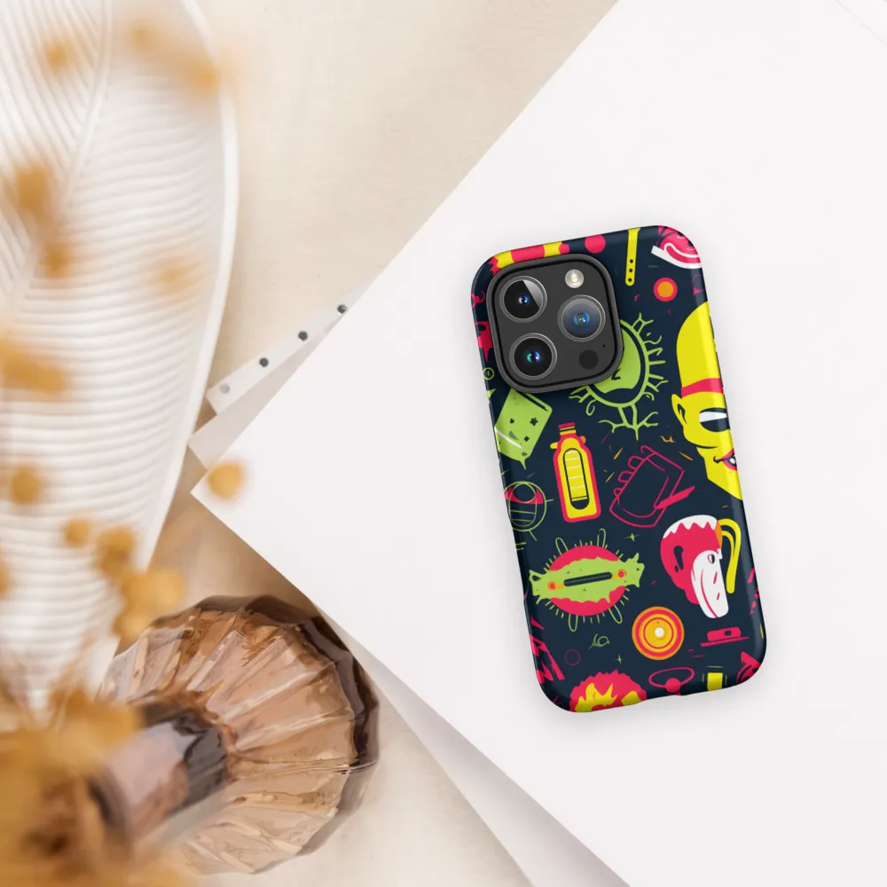 Neon Revelry: A Quirky Exploration of Modern Pop Art | Phone Case |  16 Pro | Tough Case | Matte