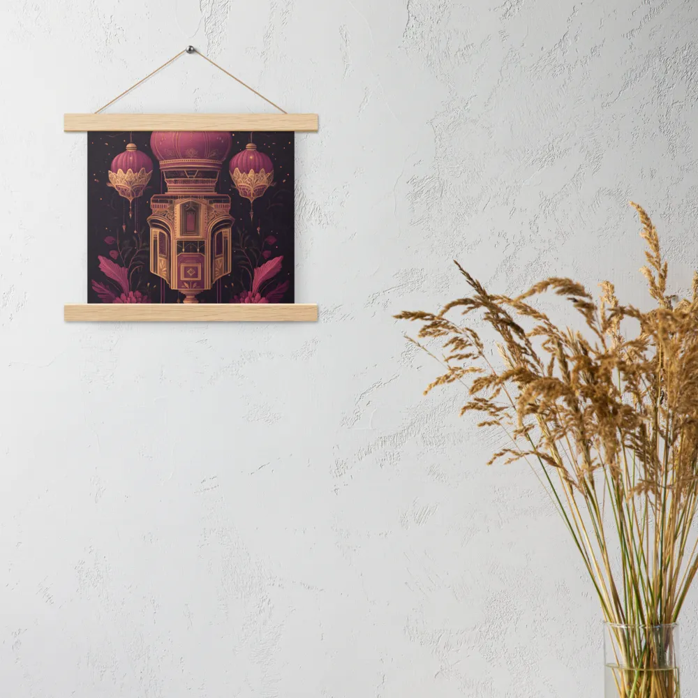 Ornate Harmony: A Digital Floral Architecture | Poster With Oak Wood Hanger | 10″×10″