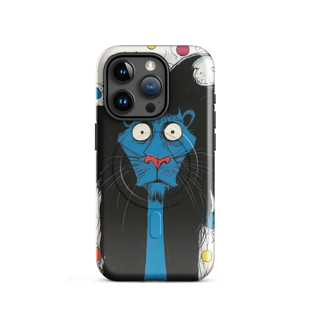 Whimsical Blue Lion