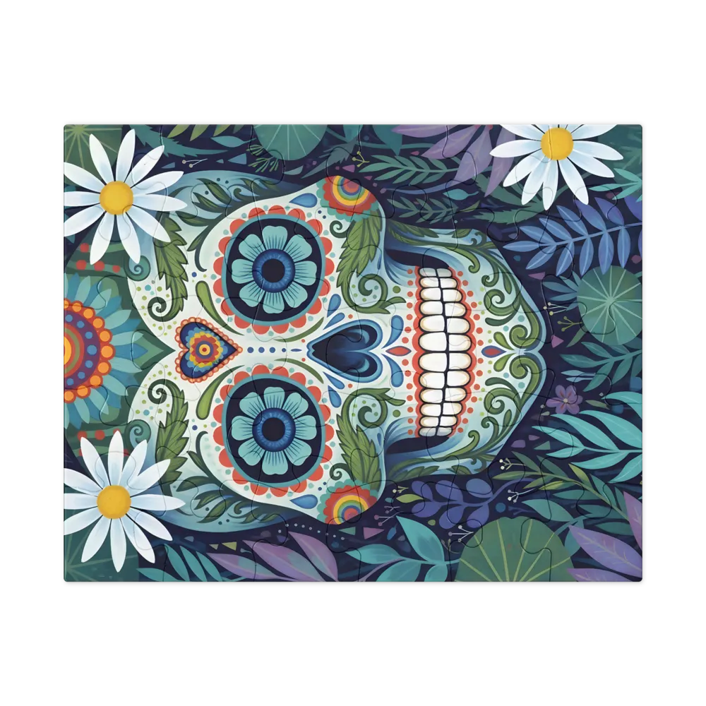 Floral Sugar Skull 
 Jigsaw Puzzle in Tin Box
