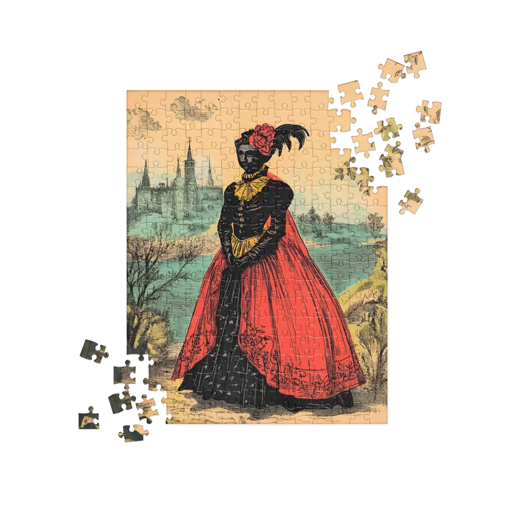 Elegance in Red and Gold | Jigsaw Puzzle | 252 pieces