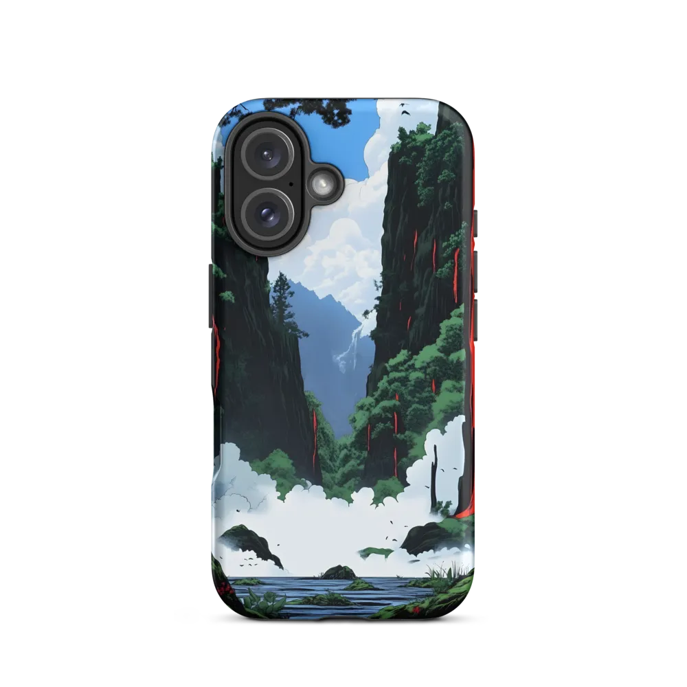 Ethereal Cascade: A Journey Through Verdant Realms | Phone Case |  16 | Tough Case | Matte