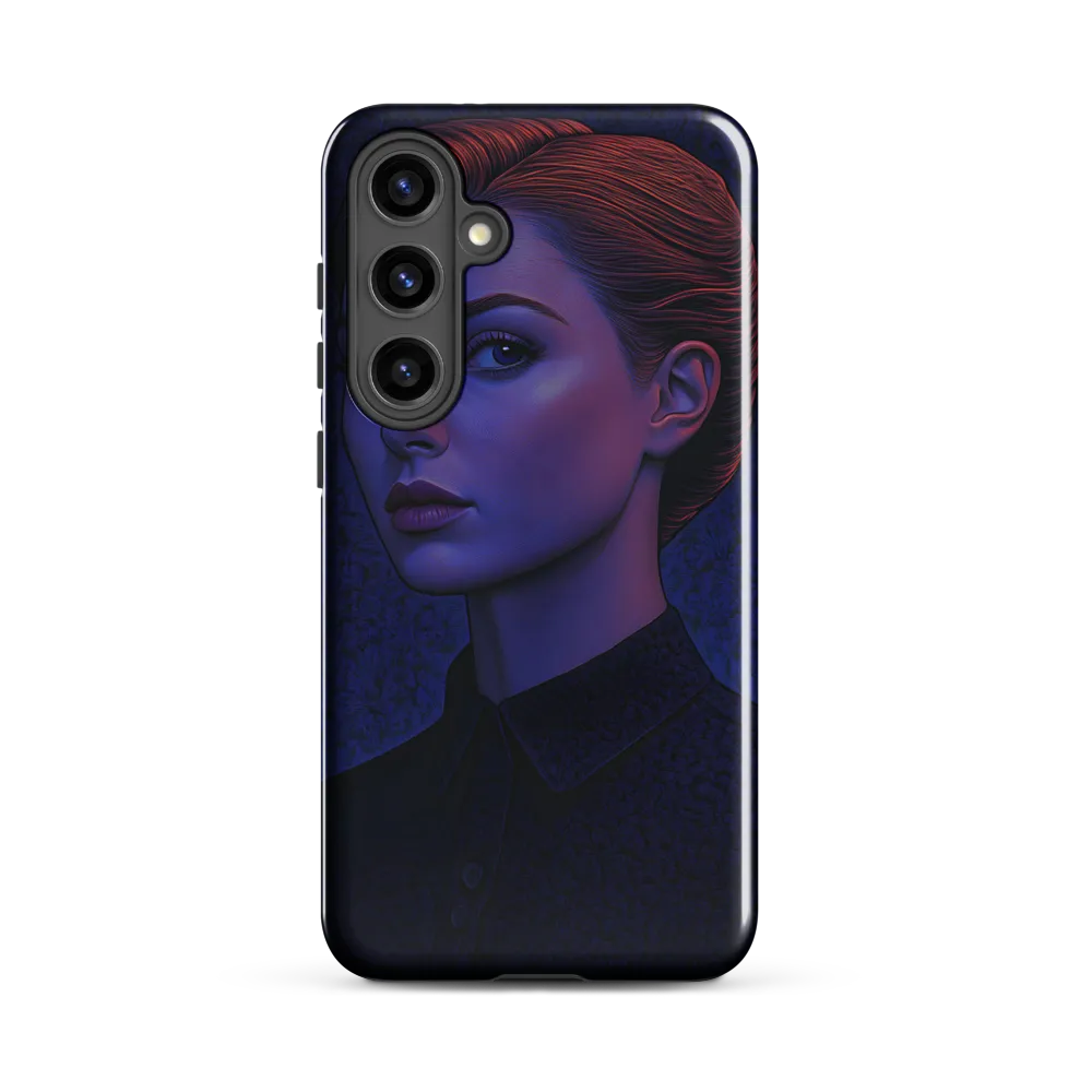 Ethereal Portrait in Blue and Red