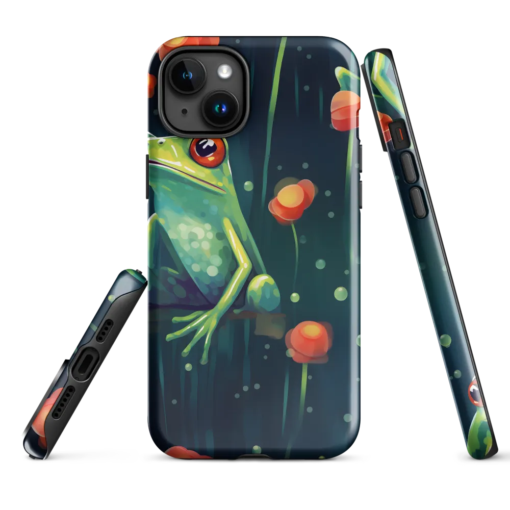 Playful Frogs in a Lush Pond | Phone Case |  15 Plus | Tough Case | Glossy