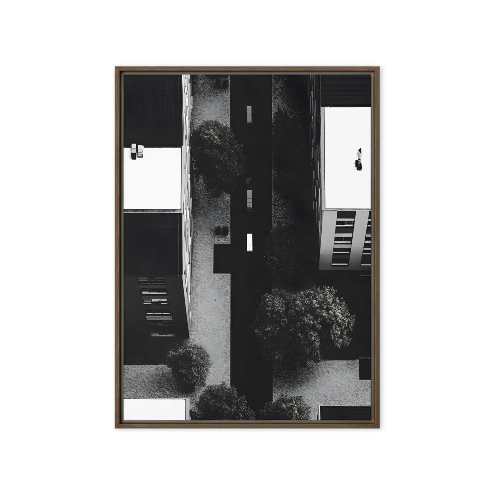 Urban Serenity from Above | Canvas with Brown Frame | 20″×28″