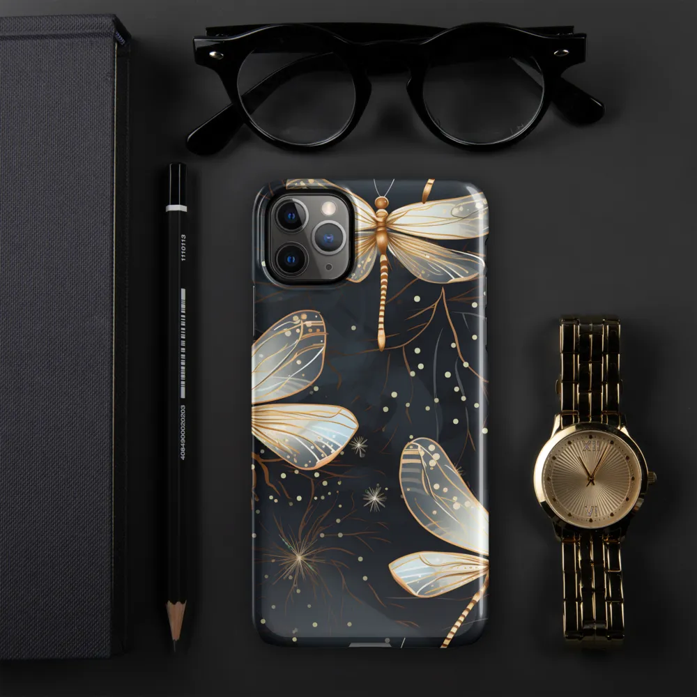 Ethereal Dance: Dragonflies in a Midnight Garden | Phone Case |  11 Pro Max | Snap Case | Glossy