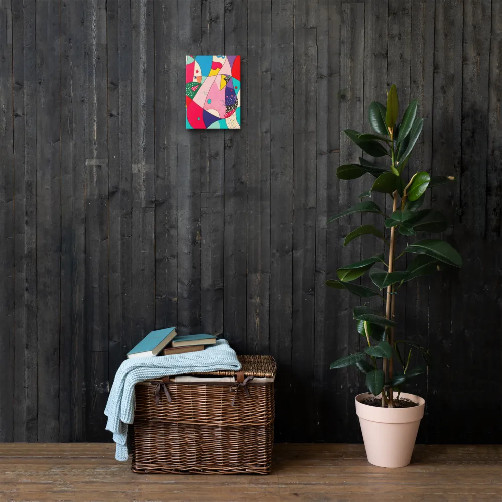 Playful Geometry in Color | Thin Canvas | 9″×12″