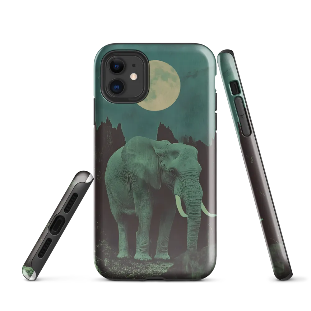 Ethereal Presence: Elephant Under a Full Moon