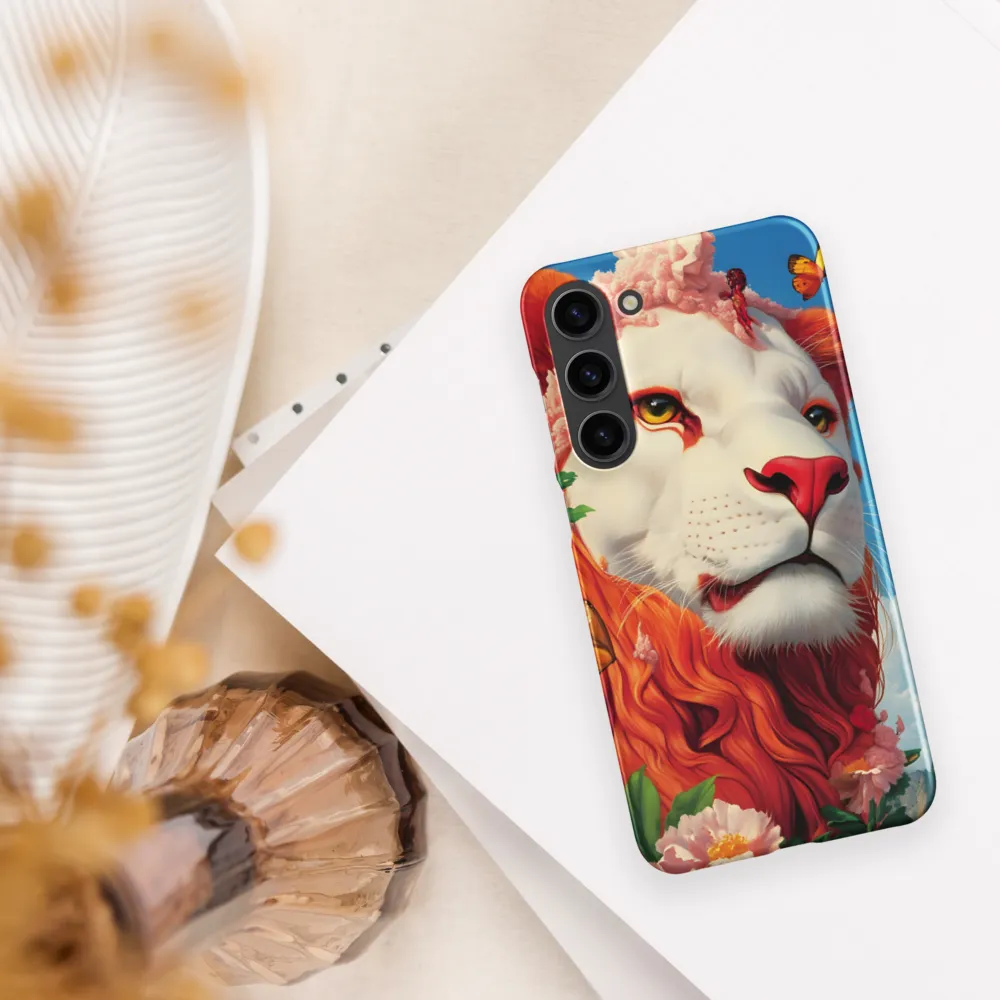 Majestic Lion Amidst Floral Splendor