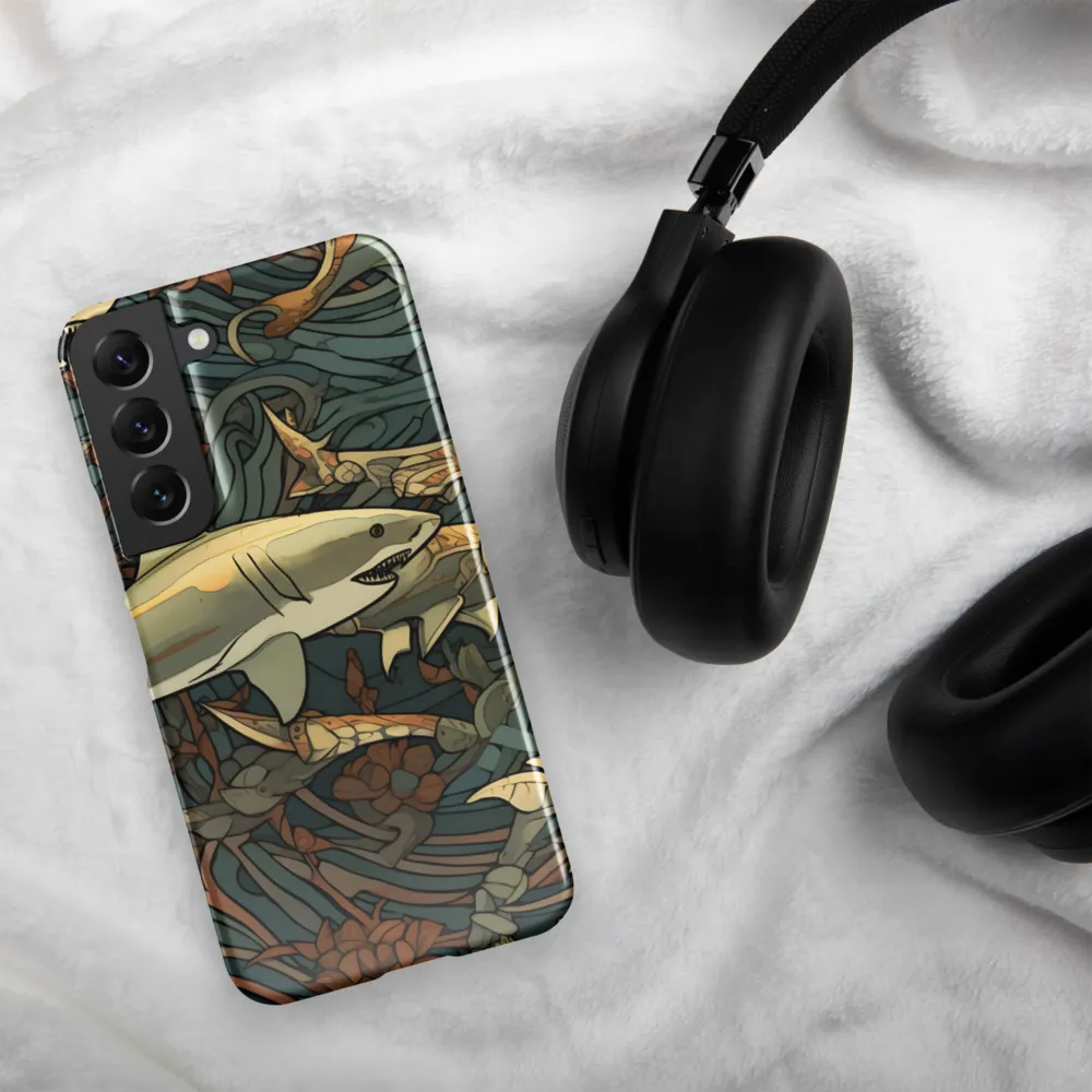 Dynamic Harmony of Sharks and Flora | Phone Case |  S22 | Snap Case | Glossy