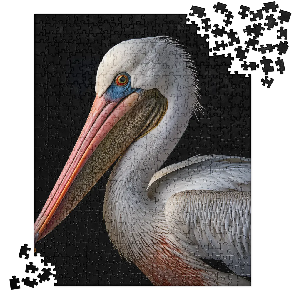 Elegance in White: The Pelican | Jigsaw Puzzle | 520 pieces