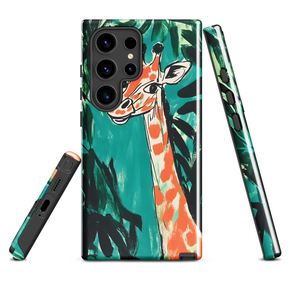 Curious Giraffe in Lush Greenery | Phone Case |  S24 Ultra | Tough Case | Glossy