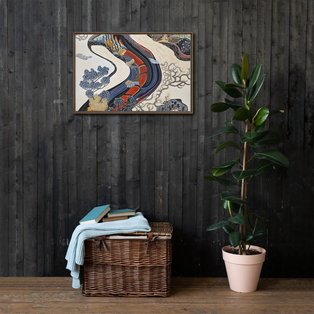 Flow of Tranquility | Canvas with Brown Frame | 20″×30″