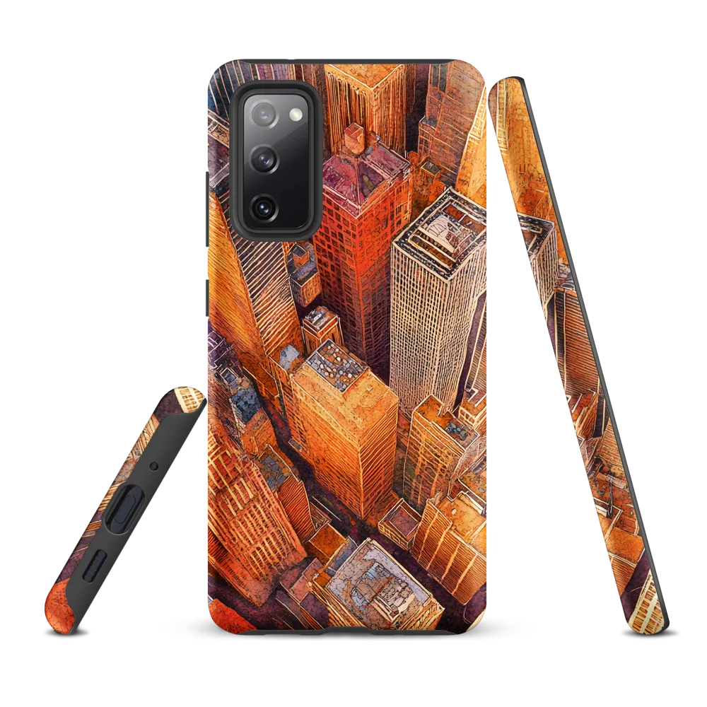 Urban Symphony in Orange and Purple