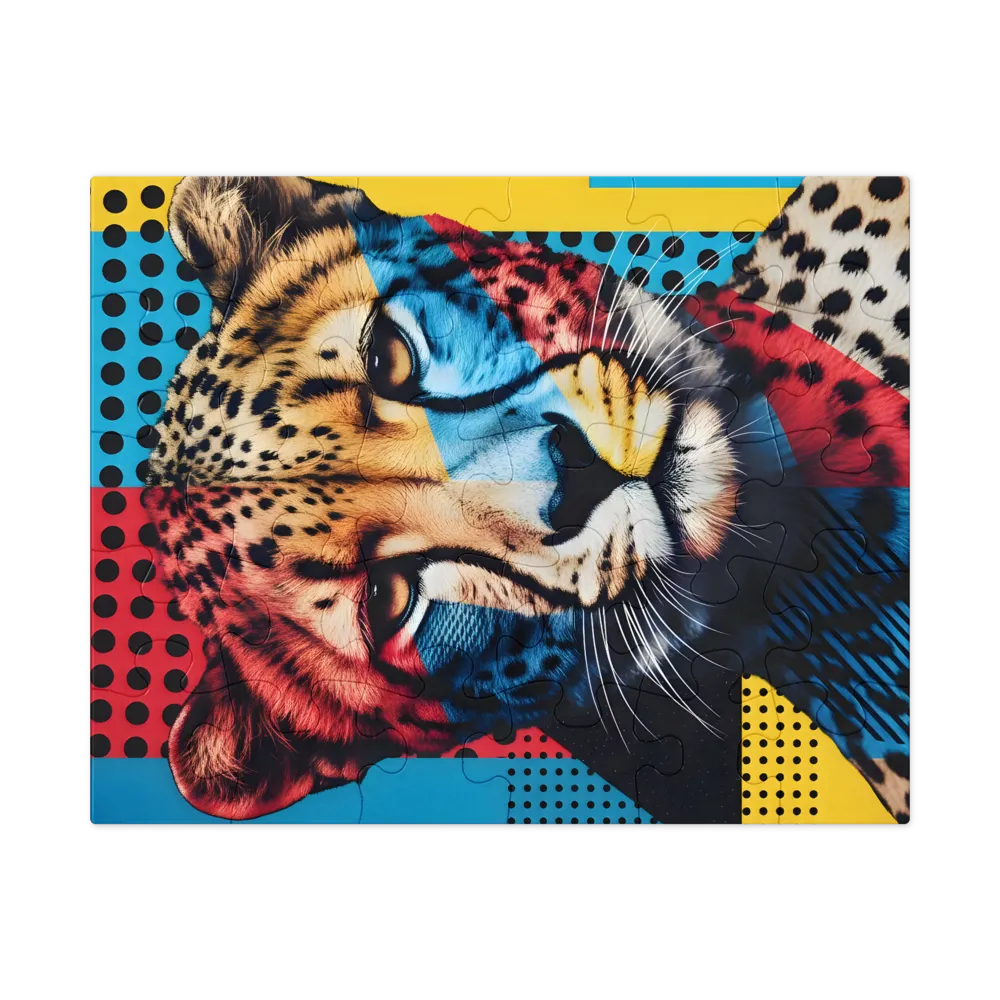 Chromatic Cheetah 
 Jigsaw Puzzle in Tin Box
