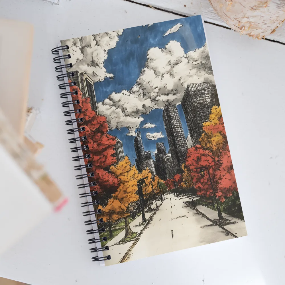 Autumn Serenity in the City | Spiral Notebook