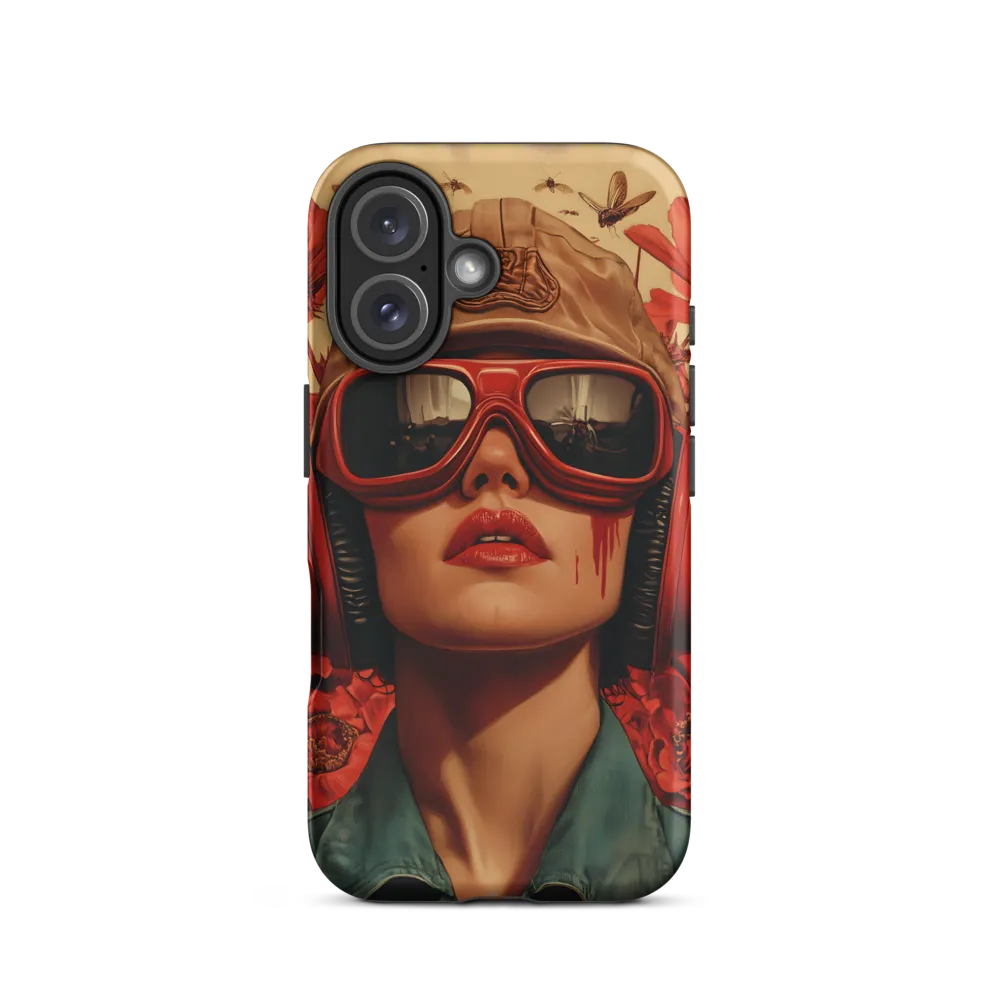 Defiant Portrait in a Floral Realm | Phone Case