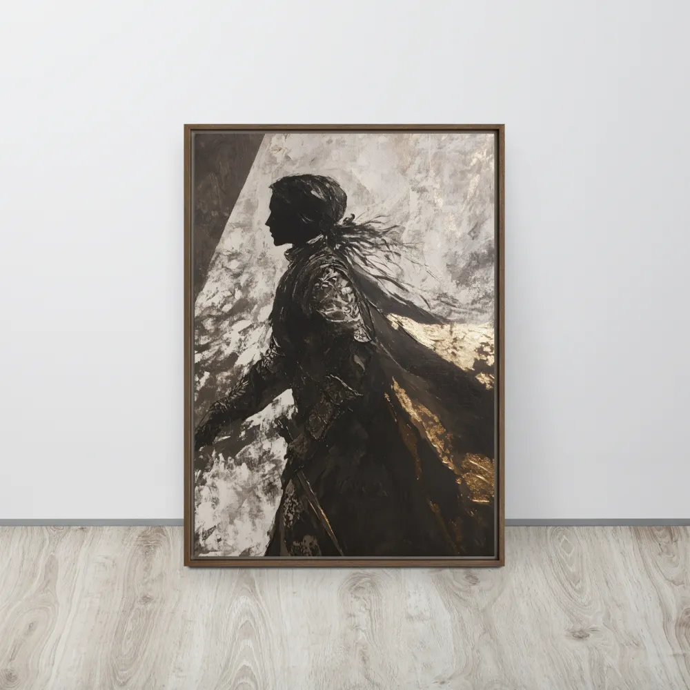 The Silhouette of Valor | Canvas with Brown Frame | 20″×28″