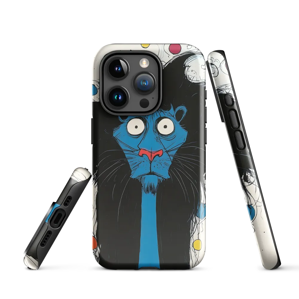 Whimsical Blue Lion