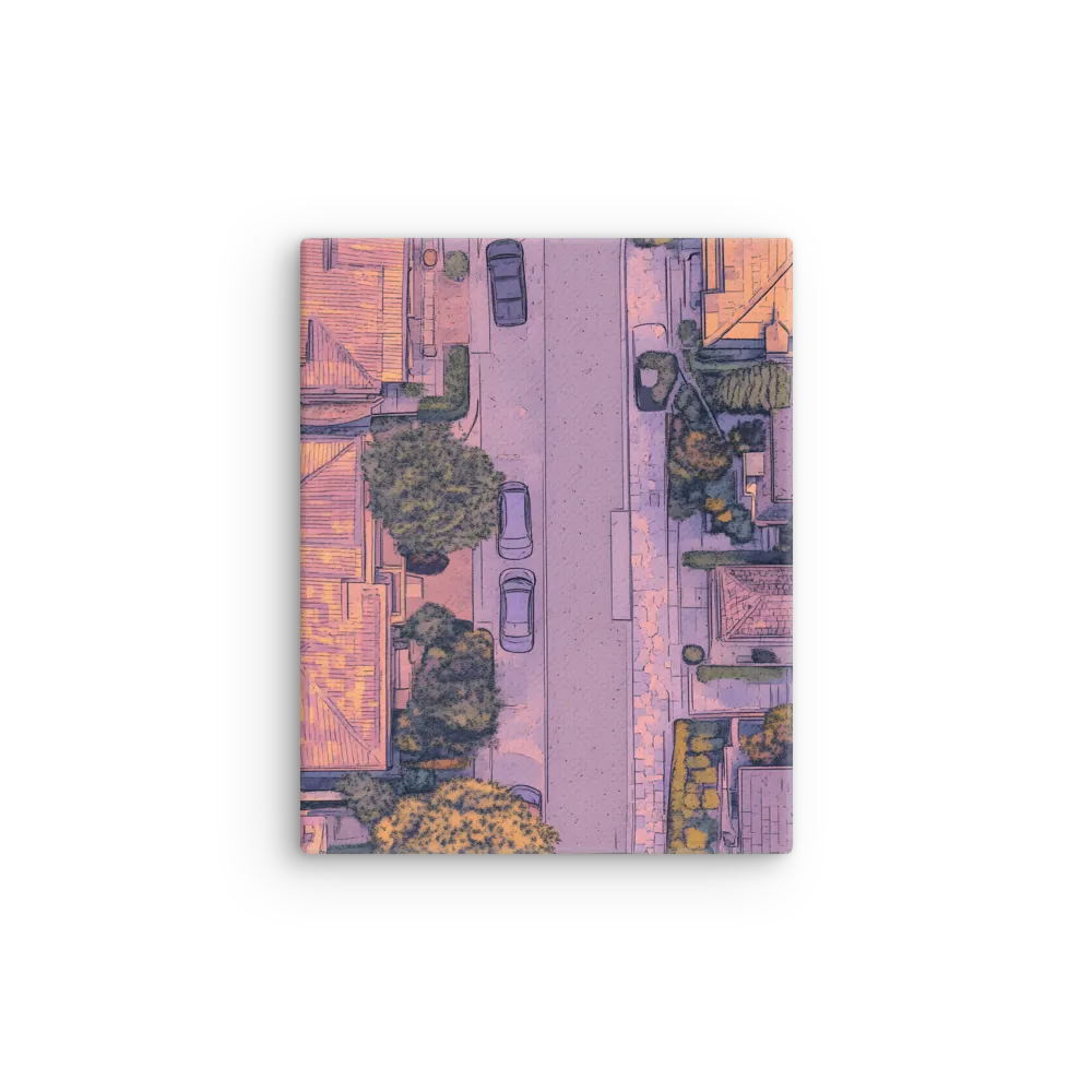 Aerial Serenity: Suburban Oasis | Thin Canvas | 8″×10″