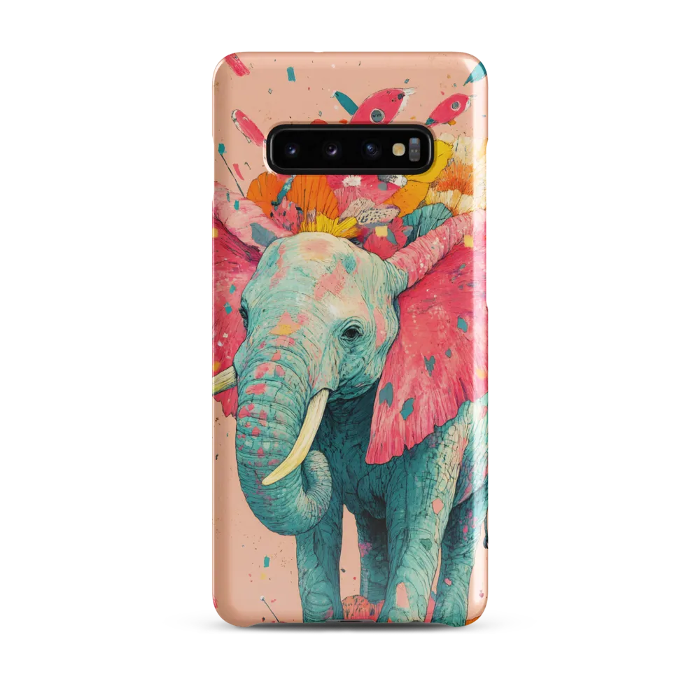 Whimsical Elegance: The Floral Elephant | Phone Case |  S10 Plus | Snap Case | Glossy