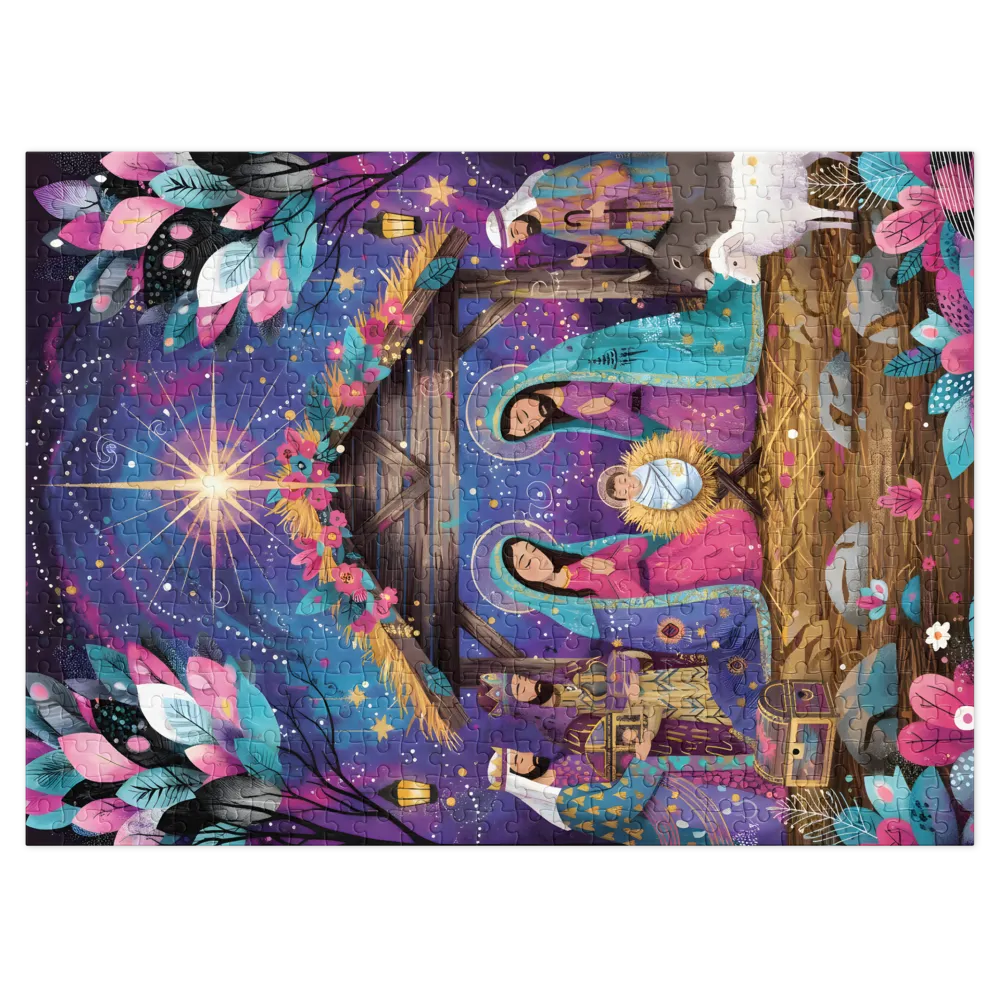 Celestial Nativity Story 
 Jigsaw Puzzle in Tin Box