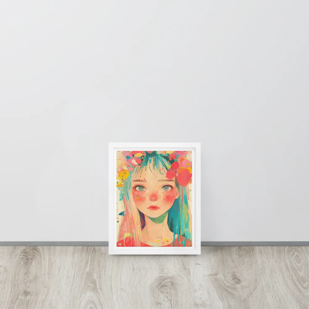 Whimsical Blossom | Canvas with White Frame | 8″×10″
