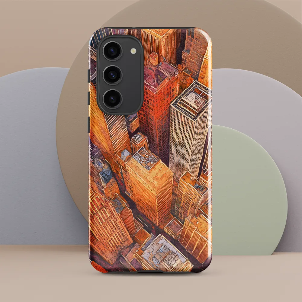 Urban Symphony in Orange and Purple