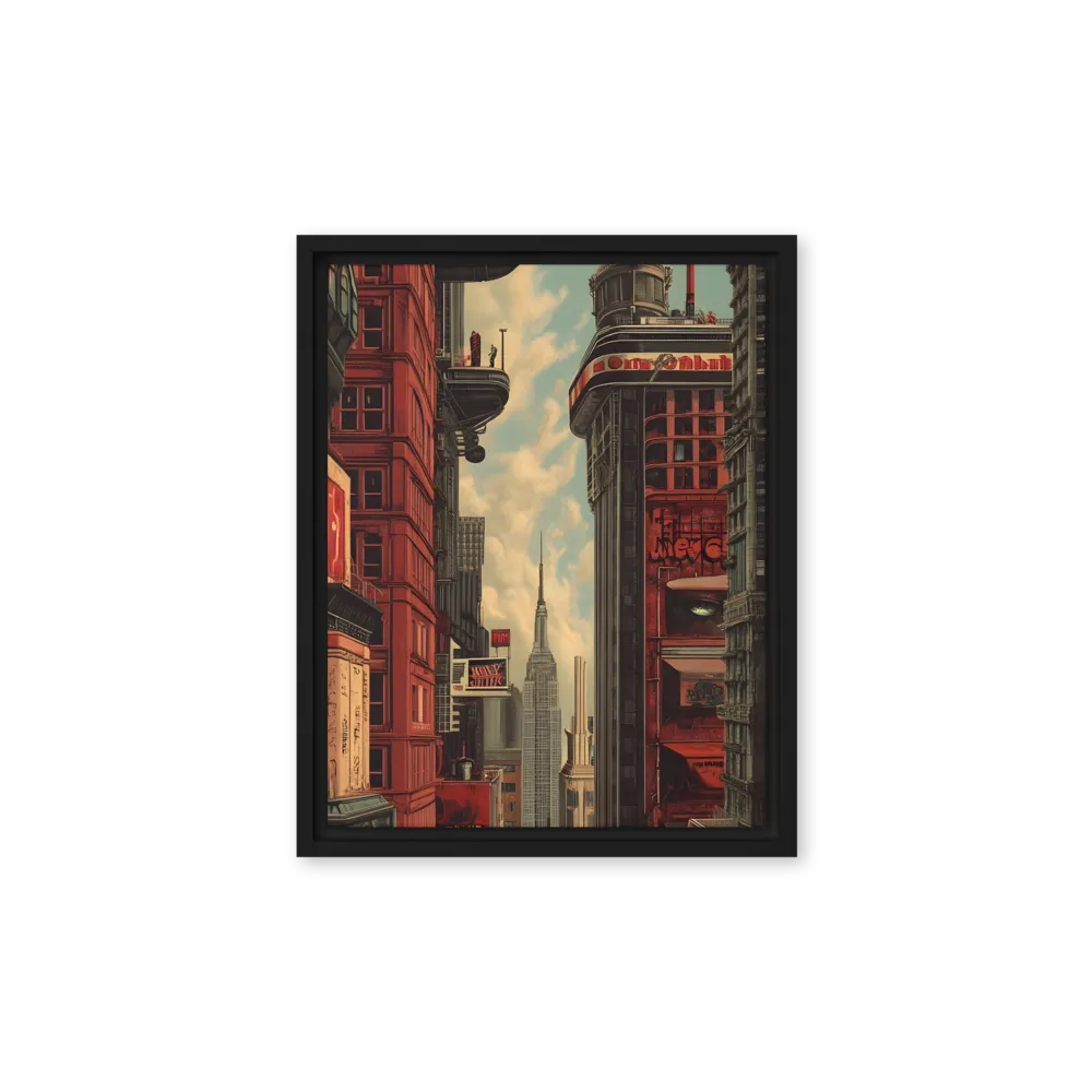 A Glimpse of Tomorrow: Urban Ambition | Canvas with Black Frame | 11″×14″