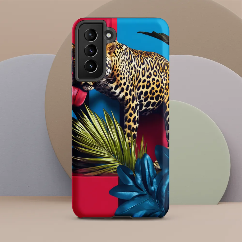 Playful Leopard in Vibrant Paradise