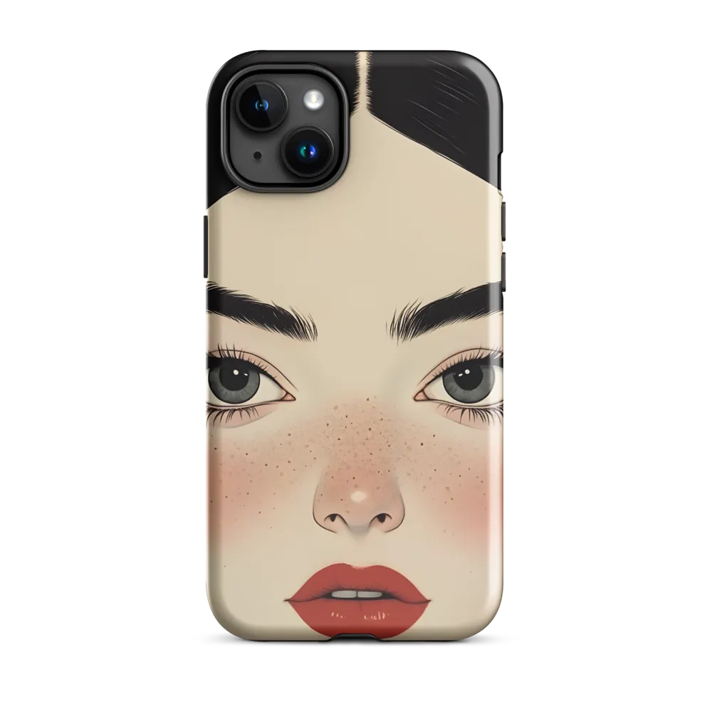 Serenity Captured: A Modern Portrait | Phone Case |  15 Plus | Tough Case | Glossy